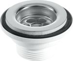 McAlpine BSW1P 60mm Stainless Steel Flange Centre Pin Basin Waste with PVC Plug