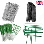 METAL GROUND GARDEN WEED BARRIER MEMBRANE PINS FABRIC HOOKS PEGS STAPLES U PINS