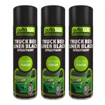 AutoTek Truck Bed Liner Black Aerosol Spray Paint 500ml x3