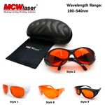 MCWlaser Laser Safety Goggles  190-540 nm 445nm 450nm OD7+ CE Protective Goggles