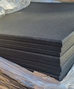 20mm Rubber Gym Tiles 1m2 Fitness Flooring, Black, Bevelled Edges, Free-weights