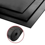 2 x Solid Black Neoprene Rubber Sheet - 100mm x 100mm - 10mm Thickness