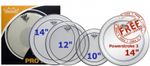 Remo Pinstripe Clear Fusion Value Pack With 14" Powerstroke Drum Head PP-0310-PS