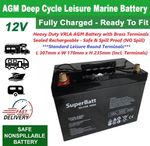 AGM Deep Cycle Leisure Battery 12V 130AH 12VSLA30N Caravan Motorhome Marine Boat
