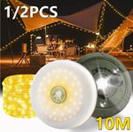Portable Camping String Lights Retractable USB Rechargeable Lamps Waterproof 10M