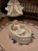 Artisan OOAK Dollhouse Miniature Baby Girl In Crib 1/12th Scale Doll