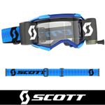 SCOTT MOTOCROSS GOGGLES Scott Fury WFS Roll-Off Blue Black Clear Lens Goggles