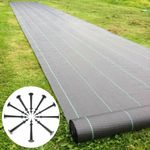 1-4M Wide Weed Control Fabric Heavy Duty Ground Cover Membrane Fabric with Pegs