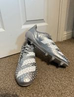 Adidas Predator Malice Firm Ground Silver Rugby Boots Size UK 10.5