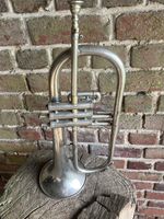 ANTIQUE VINTAGE FRENCH FLUGELHORN SIGNED P GLACHANT MUSICAL INSTRUMENT