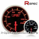 Prosport 52mm Super Amber / White Stepper Motor Oil Pressure Gauge - PSI