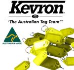 KEVRON CLICK KEY TAGS - YELLOW - BULK PACK x 50 - PLASTIC LABELS - HOME OFFICE