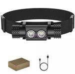 Head Torch HD02A 1000LM White LED Type C USB 18650 (Battery Not Included )