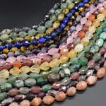 Faceted Baroque Nugget Beads - 8 - 12mm x 10 - 15mm - 15", for Jewellery Making