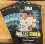 England v Scotland Six Nations Rugby Matchday Programme 22 Feb 2025