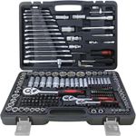 Professional 216 PCS Socket Set 1/2" 3/8" 1/4" Ratchet Spanners Large Tool-Kit .