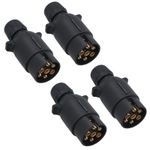 12N 7 Pin Plug Plastic Car Trailer Caravan Electrical Wiring Light Connector 4pc