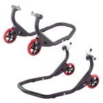 Motorcycle Front & Rear Track Paddock Stand Set BikeTek Elite Premium Matt Black