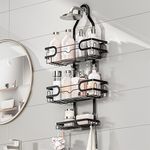 3 Tiers Hanging Shower Caddy Bathroom Organiser Shower Head Basket Shelves Hooks
