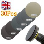 30Pcs 125mm Wet & Dry Sanding Discs Sandpaper Hook & Loop Pads Grit 800-3000 UK
