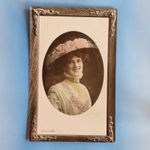Edwardian Actress Postcard Real Photo C1905 Miss Zena Dare Tinted Hat Fashion