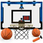 Mini Indoor Over The Door Basketball Hoop With LED Ring 2 X Balls 