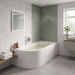 J-Shaped Curved Single Ended Shower Bath & Panel Back to Wall Corner Bathroom