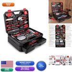 KingTool 325 Piece Home Repair Tool Kit with Toolbox Storage Case Drawer