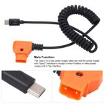 ‧USB C Power Flexible Cable To D Tap Coiled Power Cord For V Mount Battery
