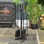 Deluxe Traditional Smooth Iron Four Piece Companion Set - 55cm