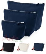 PLAIN MAKE UP BAG CANVAS ACCESSORY POUCH Wash Bag Travel Pouch Gift Zipped bag