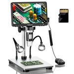 TOMLOV DM9 7" LCD Digital Microscope 1200X 1080P 12MP Soldering Coin Microscope