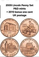 2009 Lincoln Penny One Cent Philly BUNC Bicentennial 4 Coin Set +2010 Bonus Coin
