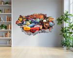 Lightning McQueen Cartoon Wall Decal - Wall Sticker Cars 120x80