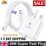 45W Super Fast USB C Charger Adapter  Plug &1.8M Cable For Samsung Galaxy Phones