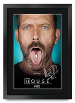 House MD Hugh Laurie Gift Idea Printed Framed Autograph A3 Poster for TV Fans