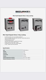 Securikey Mini Vault Deposit Money Safe Key Lock 2 Keys Small Dark Grey Light
