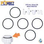 PlumbEZ Trap Washers for Sink & Basin Waste 32mm & 40mm – Pack of 1, 2 & 5 Seals
