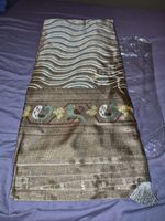 Beautiful Traditional Indian Saree – Gold & Peacock Design