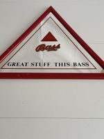 Bass Triangular Red Framed Advertising Mirror