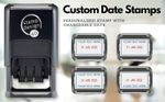 Personalised Self Inking Trodat 4750 Changeable Date Stamp and Customised Text