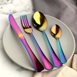 16PC IRIDESCENT CUTLERY SET Stainless steel New in Gift Box 10 YEAR WARRANTY