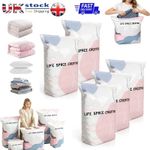 6X Vacuum Storage Bags No Pump Press Seal Reusable Space Saving Compression Bags