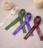 Personalised Memorial Ribbon – Custom Funeral Remembrance Keepsake
