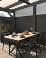 Beliani Fanes Extending Garden Dining Table Graphite Grey   Brand New + Box