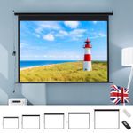 Electric Motorised / Manual Pull-Down Projector Screen 72-120in Home Cinema 4:3