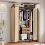 Wisfor XXL Industrial Wardrobe Open Clothes Rail Rack Garment Stand W/2 Drawers