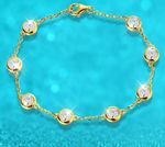 1ct Tennis Bracelet Yellow Gold Diamond Test Pass Lab-Created VVS1/D/Excellent