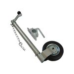 Heavy Duty Jockey Wheel & Clamp 48MM (Ribbed Metal Wind Handle Caravan Trailer)