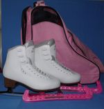 Super Condition Graf Bolero Gold Crystal Ice Figure Skates O/F EU Size 39 / UK 6